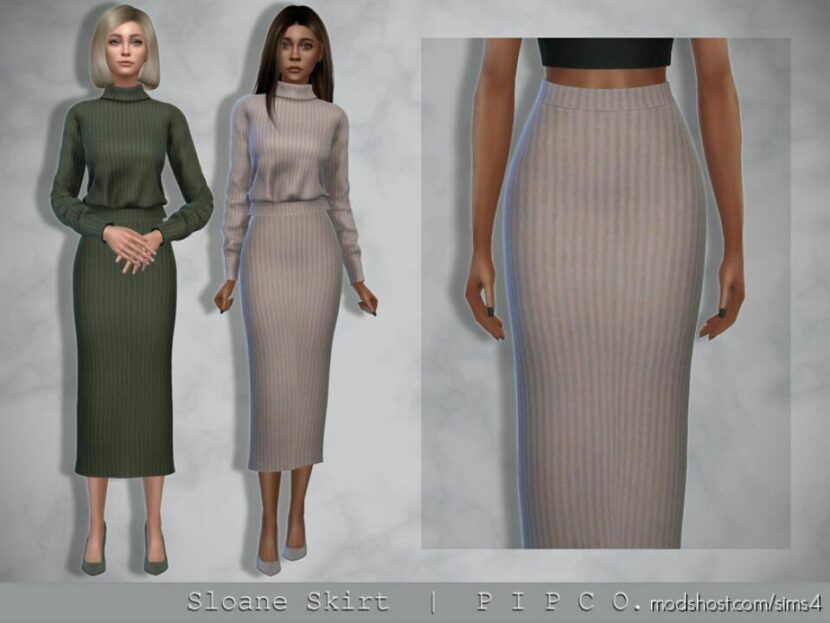 Sims 4 Elder Clothes Mod: Sloane Skirt. (Featured)