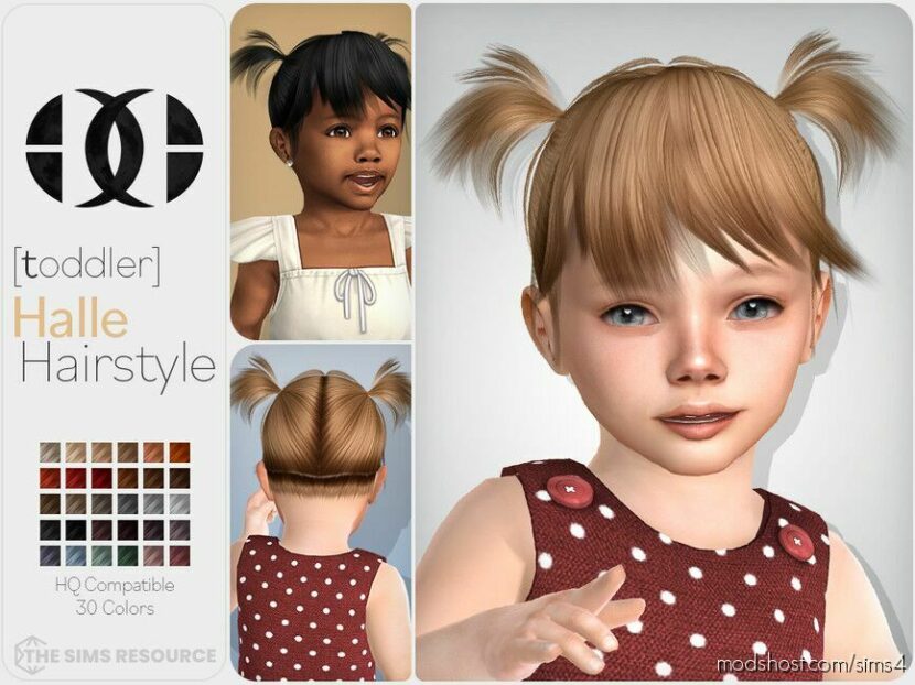 Sims 4 Female Mod: Halle Hairstyle Toddler (Featured)