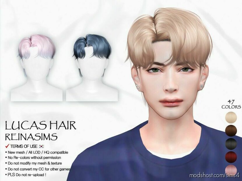 Sims 4 Male Mod: 70 Lucas Hair (Featured)