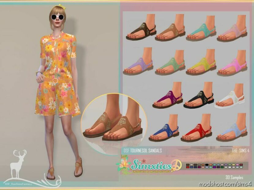 Sims 4 Female Shoes Mod: Simsxties Tournesol Sandals (Featured)