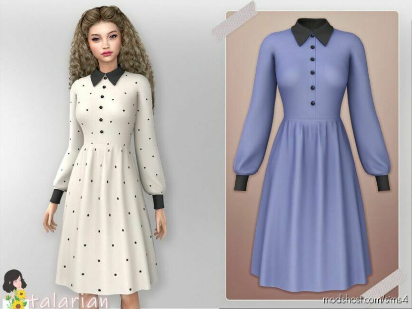 Sims 4 Elder Clothes Mod: Emersyn Dress (Featured)