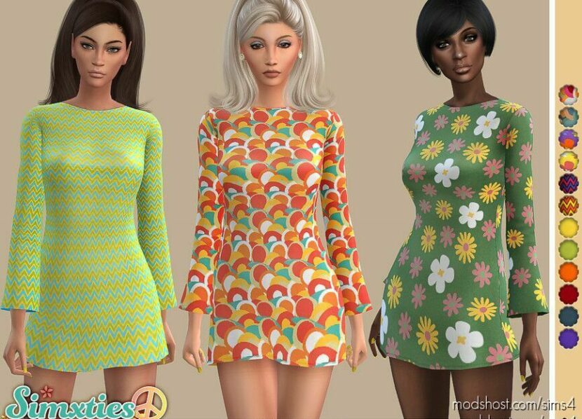 Sims 4 Dress Clothes Mod: Simxties – Shift Dress (Featured)