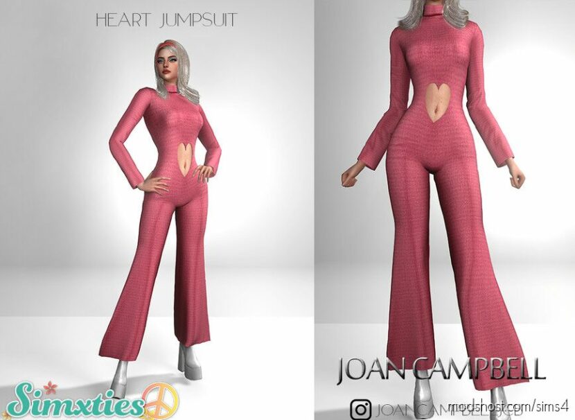 Sims 4 Everyday Clothes Mod: Simxties – Heart Jumpsuit (Featured)