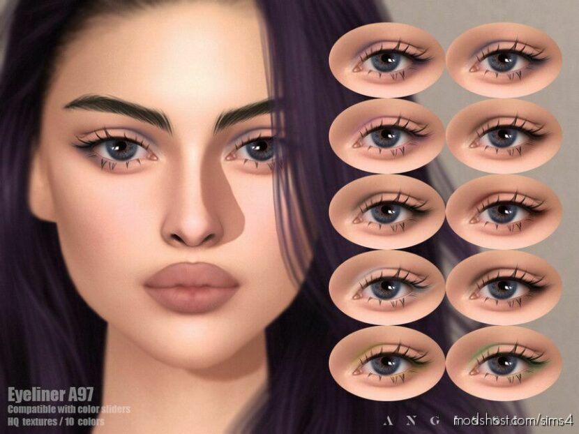 Sims 4 Female Makeup Mod: Eyeliner A97 (Featured)