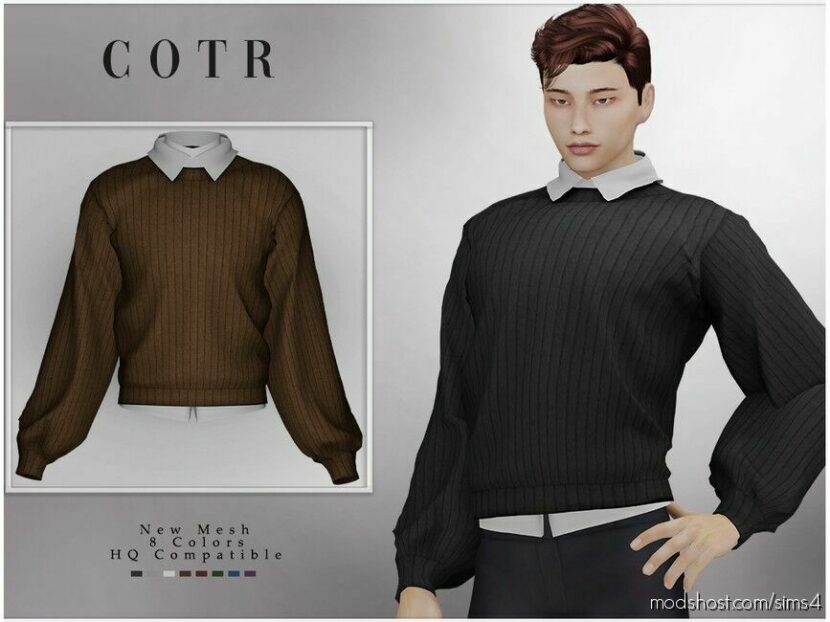 Sims 4 Everyday Clothes Mod: Chordoftherings Shirt And Sweater T-439 (Featured)