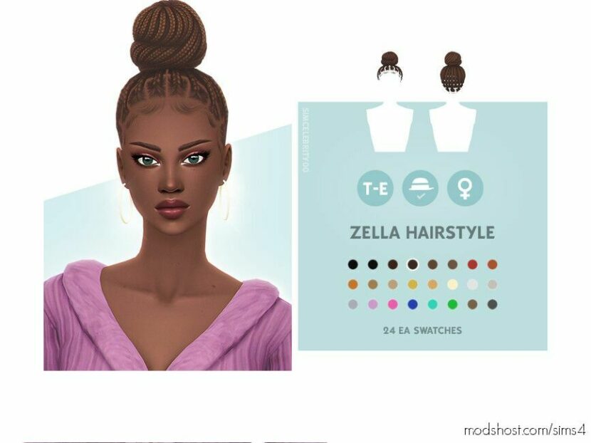 Sims 4 Female Mod: Zella Hairstyle (Featured)