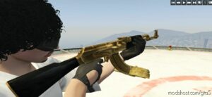 GTA 5 Weapon Mod: Golden AK47 With Ballsmag Animated (Image #2)