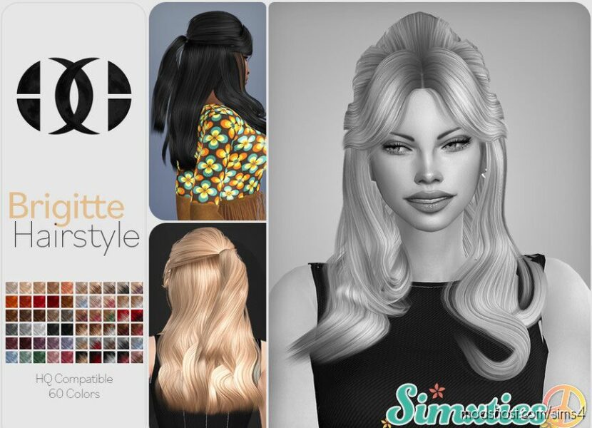 Sims 4 Female Mod: Simxties – Brigitte Hairstyle (Featured)