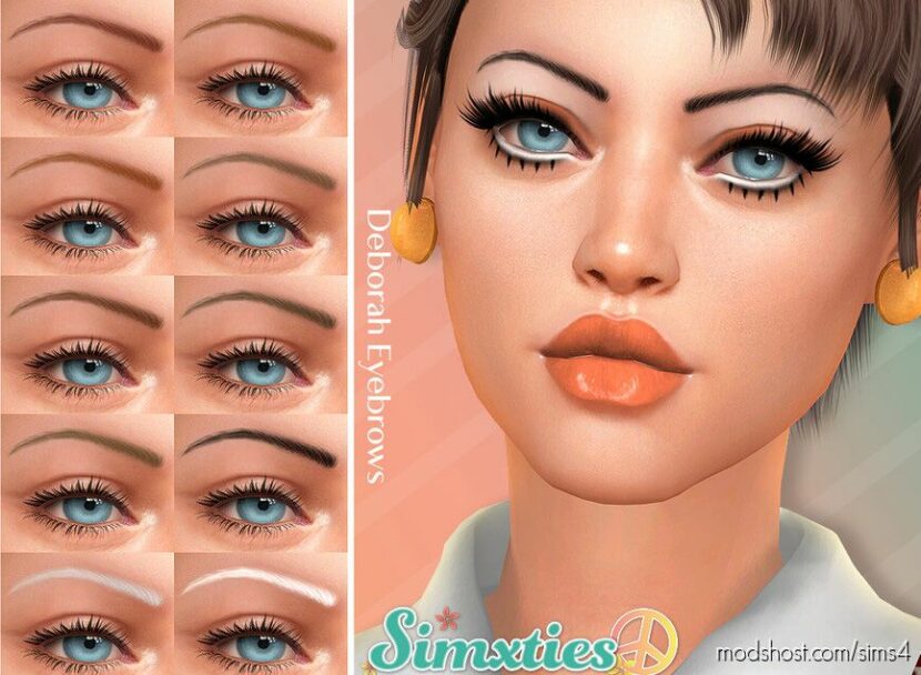 Sims 4 Female Hair Mod: Simxties – Deborah Eyebrows (Featured)