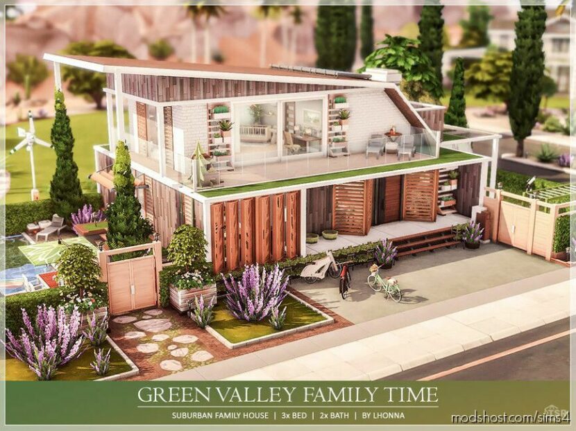 Sims 4 House Mod: Green Valley Family Time NO CC (Featured)