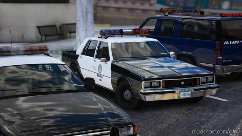 GTA 5 Vehicle Mod: Declasse Brigham Police Cruiser Minipack Add-On V1.3 (Featured)