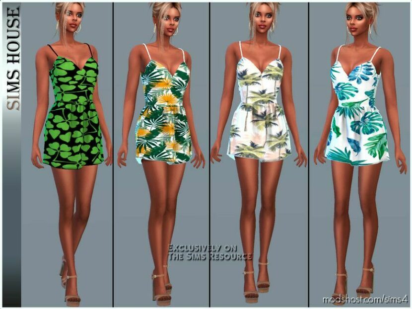 Sims 4 Everyday Clothes Mod: Dress Summer Print (Featured)