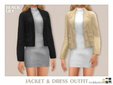 Sims 4 Dress Clothes Mod: Jacket & Dress Outfit (Featured)