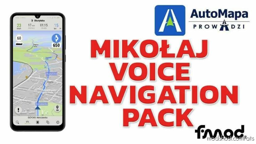 ATS Navigation Sound Mod: Mikołaj Voice Navigation Pack V2.1 (Featured)