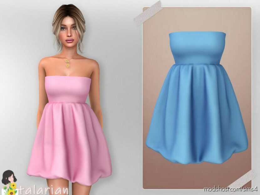 Sims 4 Female Clothes Mod: Ember Strapless Mini Dress (Featured)