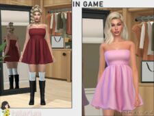 Sims 4 Female Clothes Mod: Ember Strapless Mini Dress (Image #2)