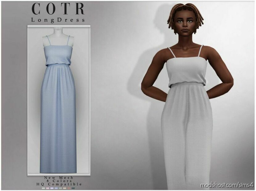 Sims 4 Elder Clothes Mod: Long Dress D-239 (Featured)