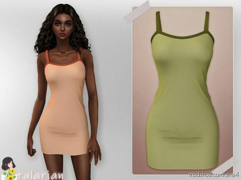 Sims 4 Teen Clothes Mod: Oaklynn Strappy Dress (Featured)