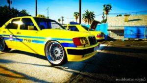 GTA 5 Mercedes-Benz Vehicle Mod: E500 W124 Taxi LOS Santos V1.2 (Image #2)