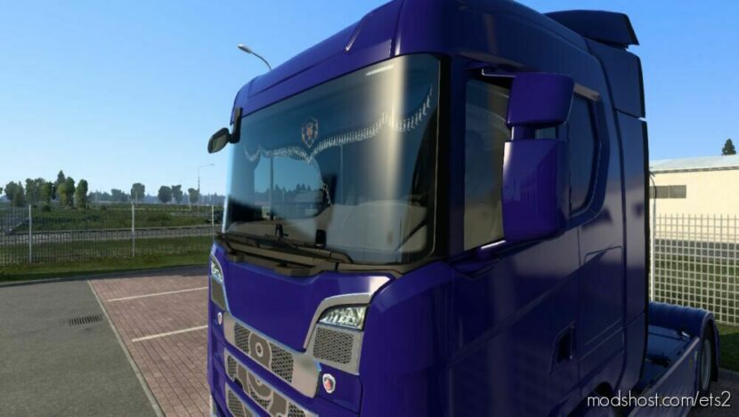 ETS2 Scania Part Mod: WOW Alliance Curtains Scania (Featured)