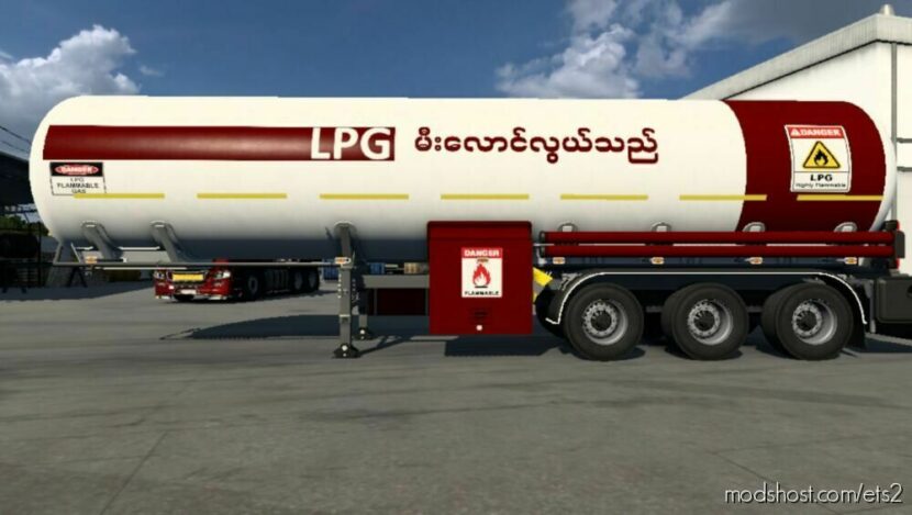 ETS2 Mod: LPG GAS Tank Skin For SCS GAS Tank Trailer (Featured)