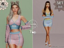 Sims 4 Female Clothes Mod: SET 303 – TOP & Skirt (Featured)