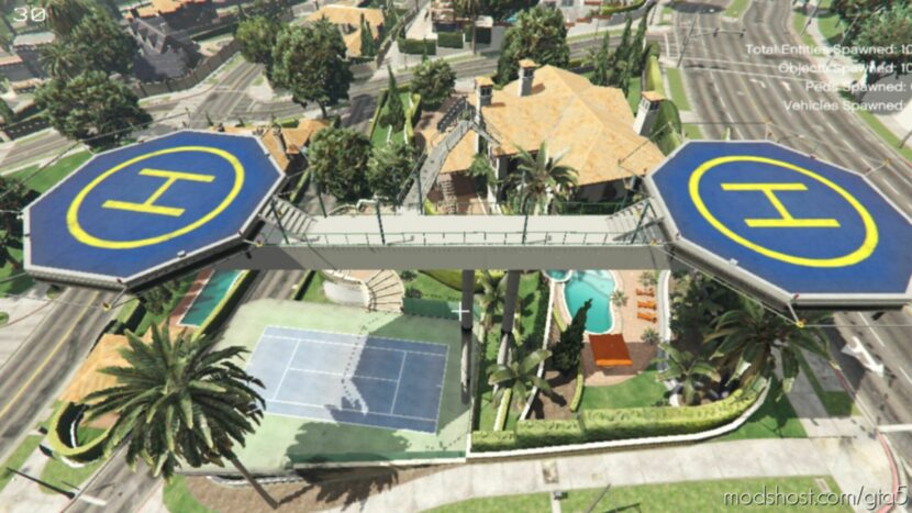 GTA 5 Mod: Helipad For Michael House Ymap V2.0 (Featured)