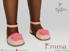 Sims 4 Female Shoes Mod: Emma – Toddler Sandals With Flowers (Featured)