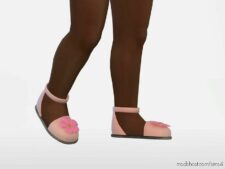 Sims 4 Female Shoes Mod: Emma – Toddler Sandals With Flowers (Image #2)