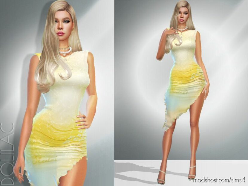 Sims 4 Elder Clothes Mod: TIE Dyed Dress DO911 (Featured)