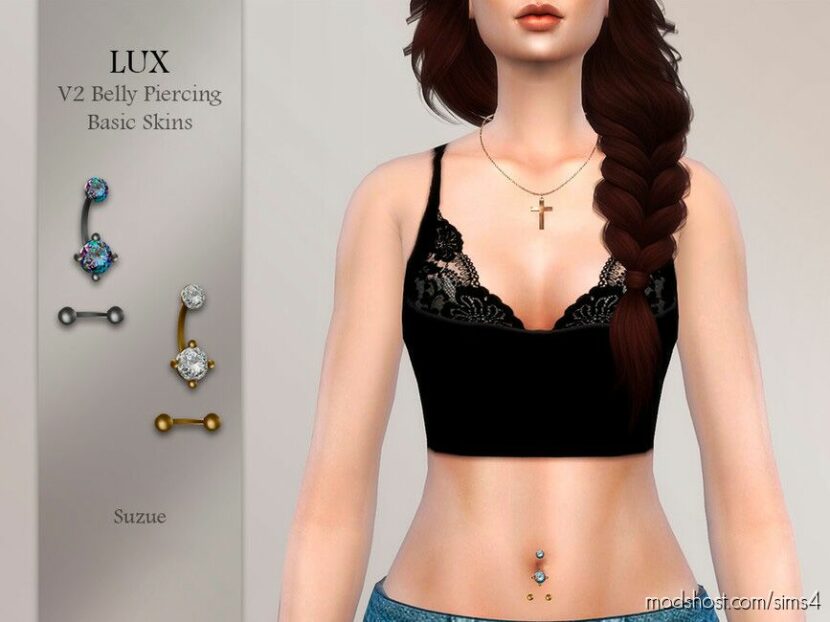 Sims 4 Female Accessory Mod: LUX V2 Belly Piercing (Featured)