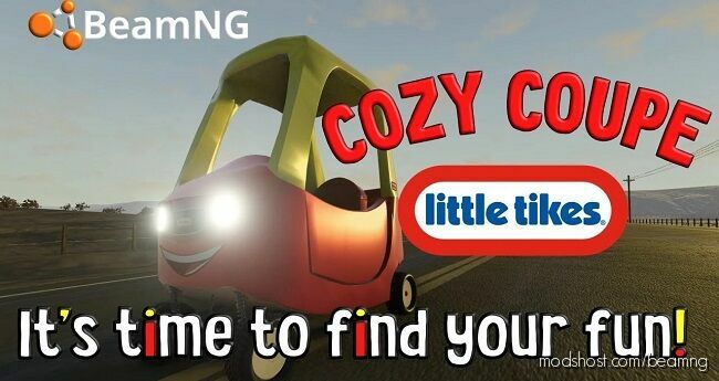 BeamNG Coupe Car Mod: Little Tikes Cozy Coupe 0.28 (Featured)