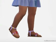 Sims 4 Kid Shoes Mod: Olivia – Toddler Sandals With Shiny Ruby Hearts (Image #2)