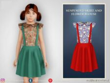 Sims 4 Kid Clothes Mod: Suspended Skirt And Flower Blouse (Featured)