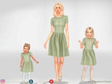 Sims 4 Female Clothes Mod: Monochrome Dress With Lace Adult (Image #2)