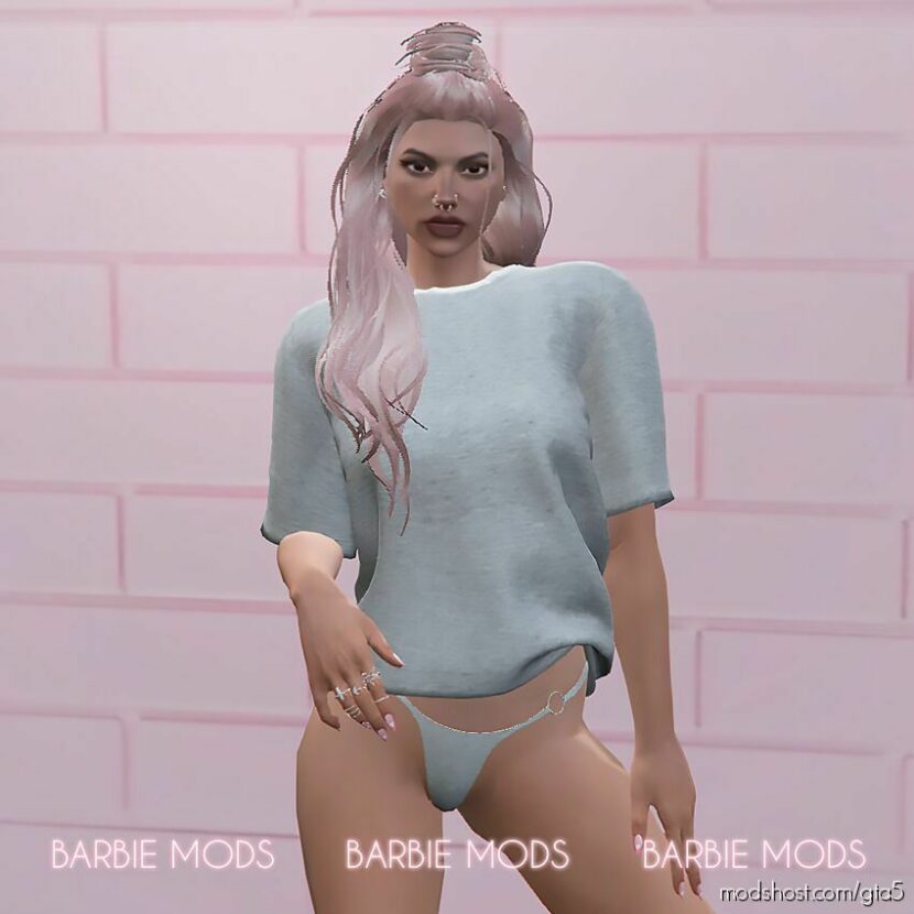 GTA 5 Player Mod: Long Hair With BUN For MP Female (Featured)