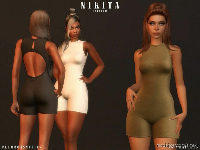 Sims 4 Female Clothes Mod: Nikita | Unitard (Featured)