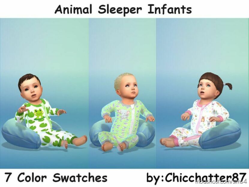 Sims 4 Female Clothes Mod: Animal Sleeper Infants (Featured)