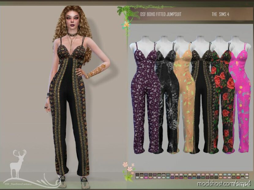 Sims 4 Everyday Clothes Mod: Boho Fitted Jumpsuit (Featured)