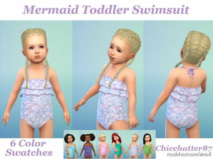 Sims 4 Swimwear Clothes Mod: Mermaid Toddler Swimsuit (Featured)