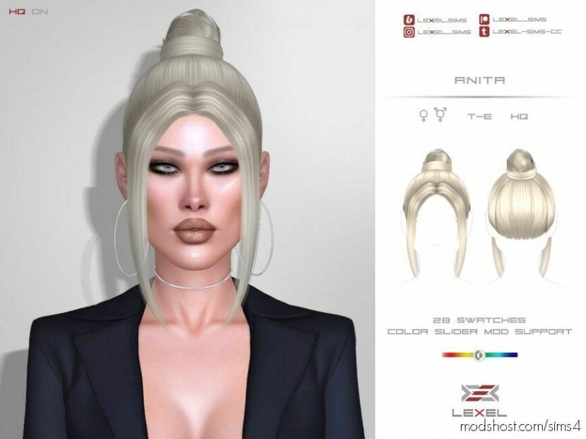 Sims 4 Female Mod: Anita (Hairstyle) (Featured)