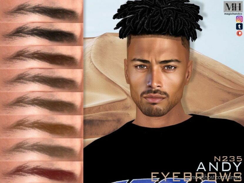 Sims 4 Eyebrows Hair Mod: Andy Eyebrows N235 (Featured)