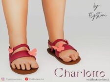 Sims 4 Female Shoes Mod: Charlotte – Toddler Sandals With Butterfly (Featured)