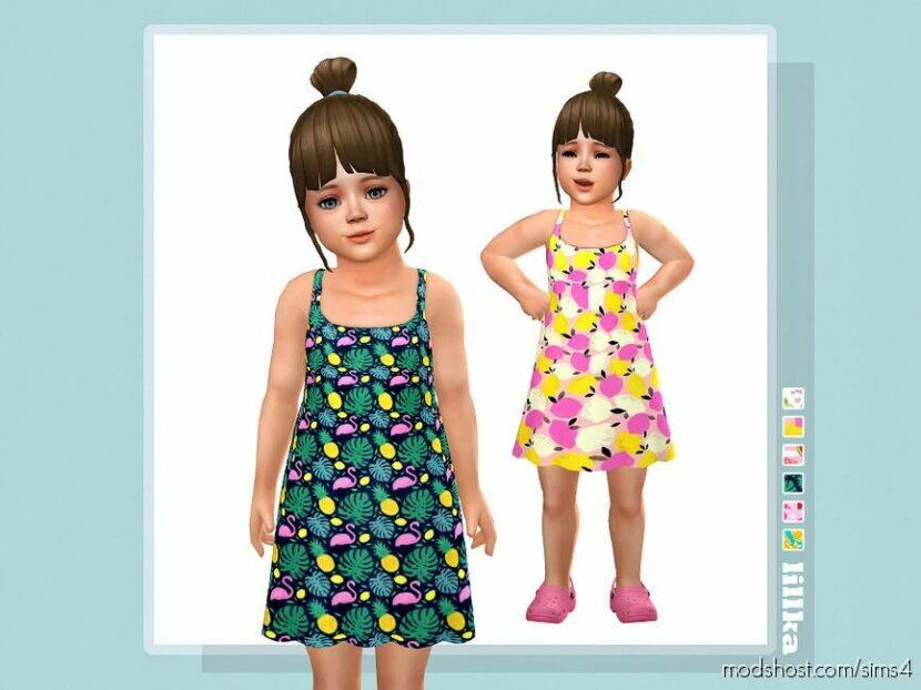 Sims 4 Kid Clothes Mod: Fruit Summer Dress (Featured)