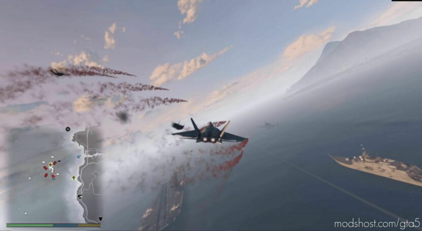 GTA 5 Script Mod: Dogfight: Warfare Mod & Moving Carrier, Elevators, Catapults, Deflectors. V26.0 (Featured)