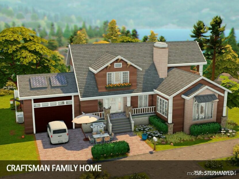 Sims 4 House Mod: Craftsman Family Home No CC (Featured)