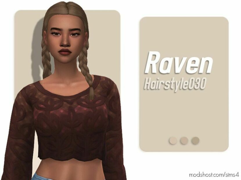 Sims 4 Female Mod: Raven Hairstyle (Featured)