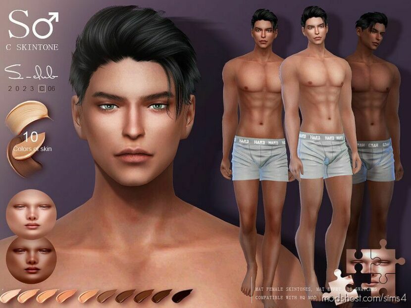 Sims 4 Male Mod: Sunny Male Skintones 0623 By S-Club (Featured)