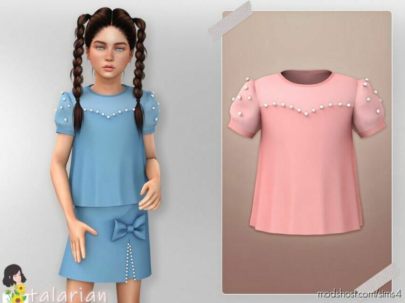 Sims 4 Kid Clothes Mod: Blakely Blouse (Featured)