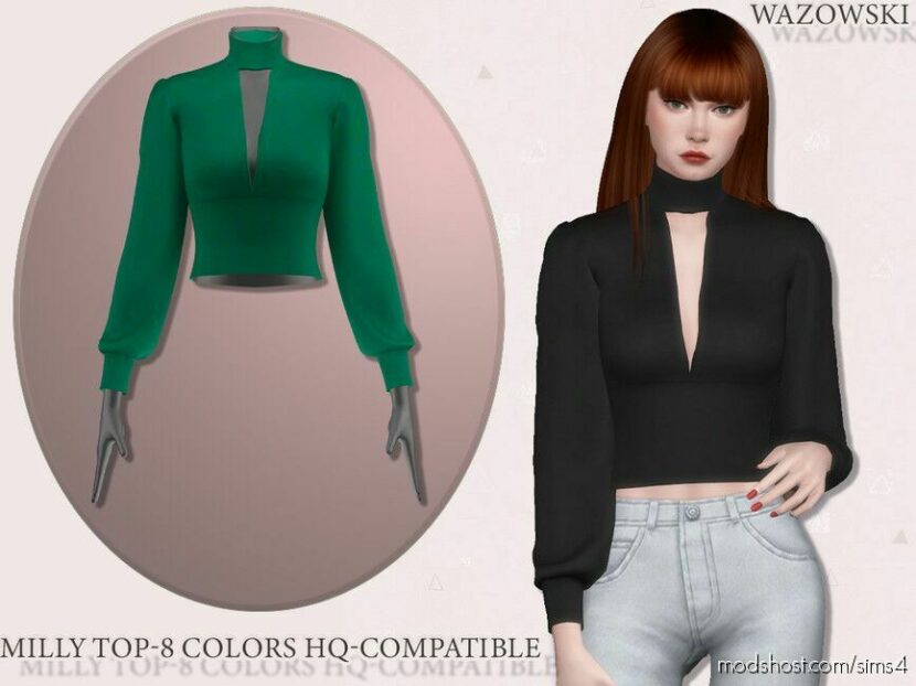 Sims 4 Female Clothes Mod: Milly TOP (Featured)